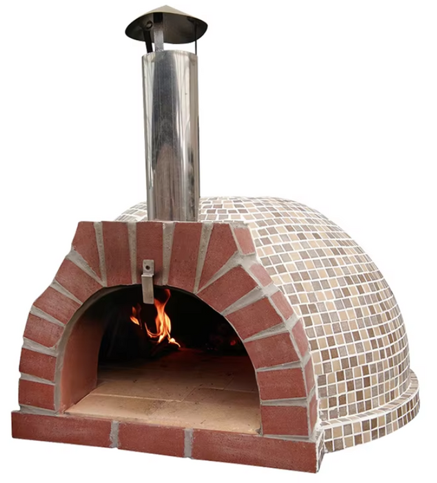 Round wood fire outdoor pizza oven