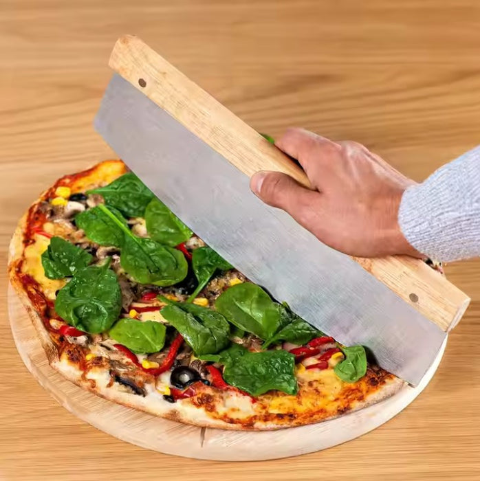 Premium Bamboo Pizza Cutting Board Set with Large Knife