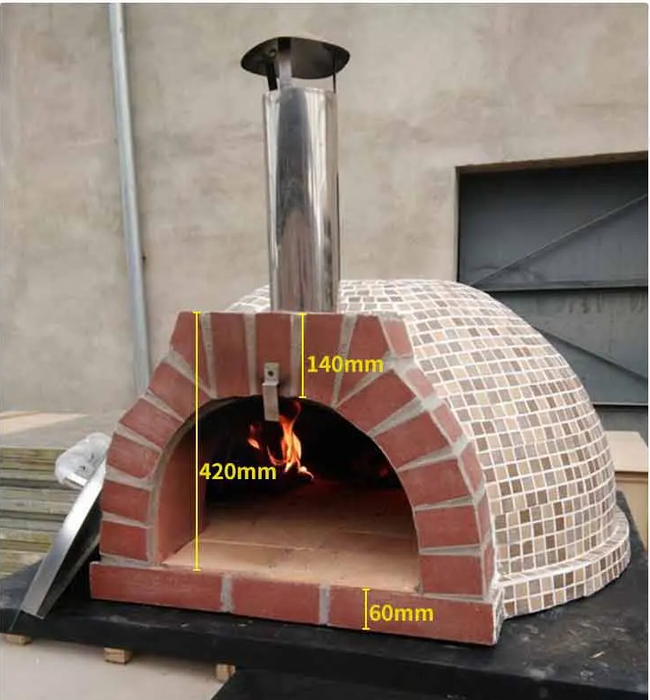 Round wood fire outdoor pizza oven