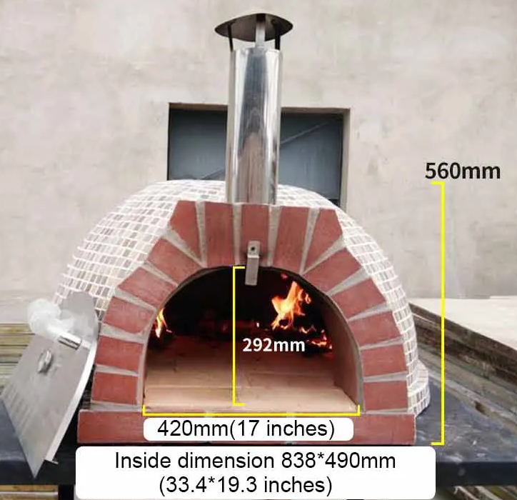 Round wood fire outdoor pizza oven